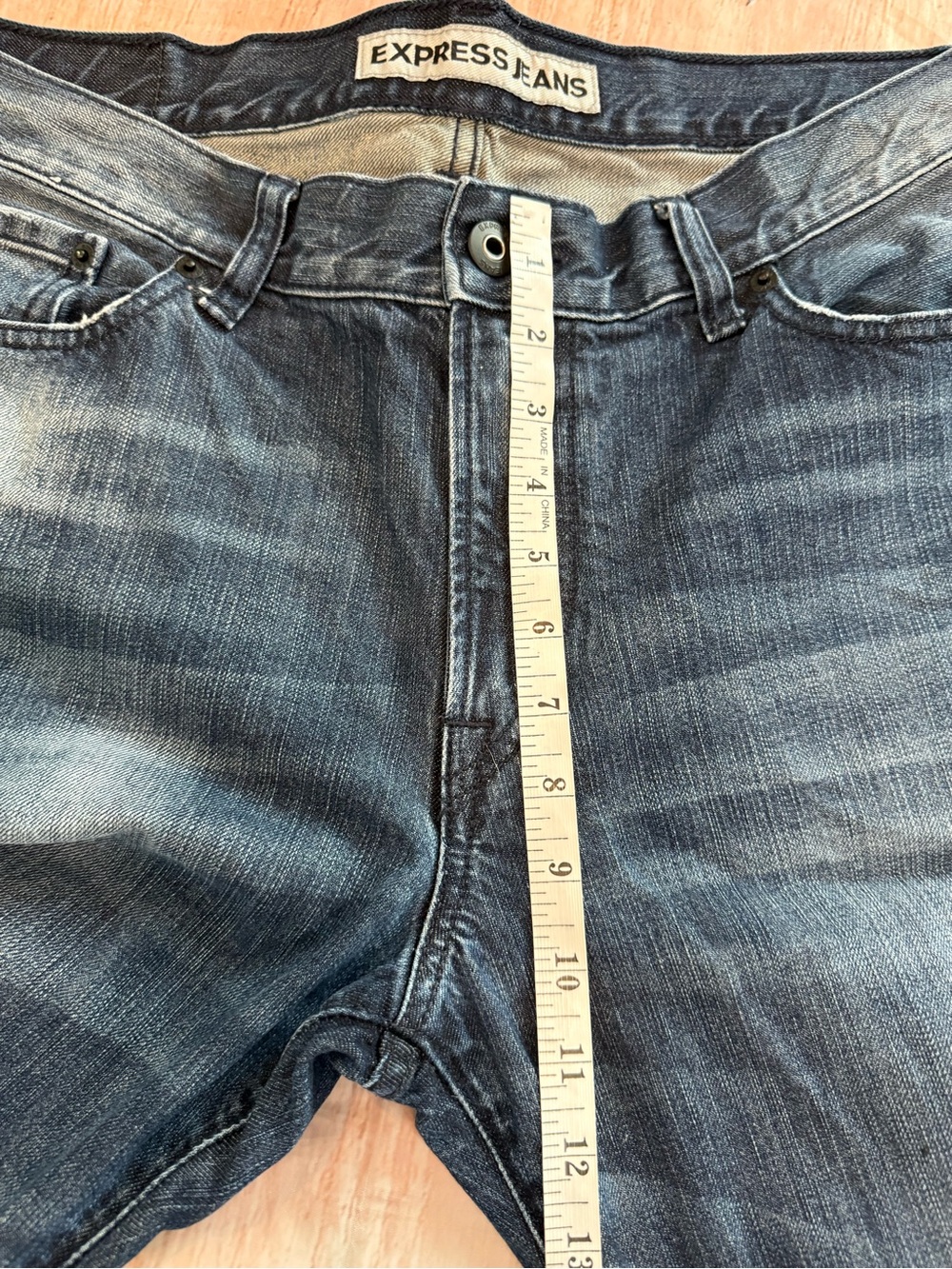Express Kingston Classic Fit Regular Rise Bootcut Dark Wash Denim Jeans 34X30 - Picture 10 of 12